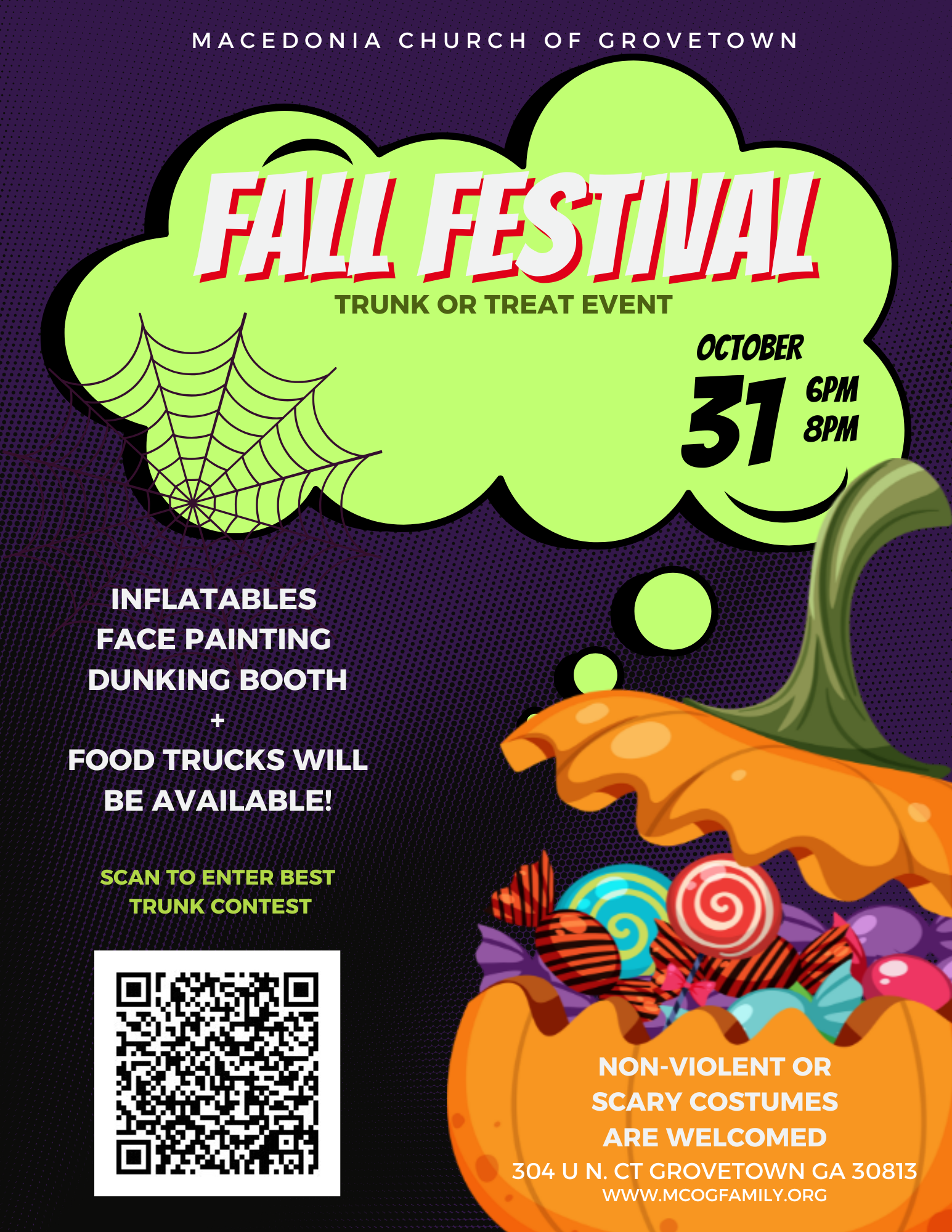 Trunk Or Treat Fall Festival at Macedonia Church Of Grovetown Logo